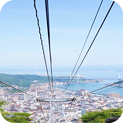 ロープウェイから見下ろす尾道の街並み