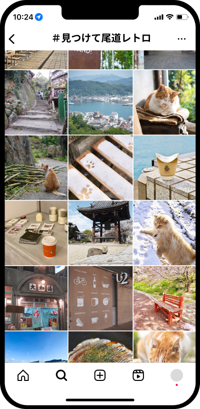 尾道で撮られたたくさんの写真が保存されているスマートフォン